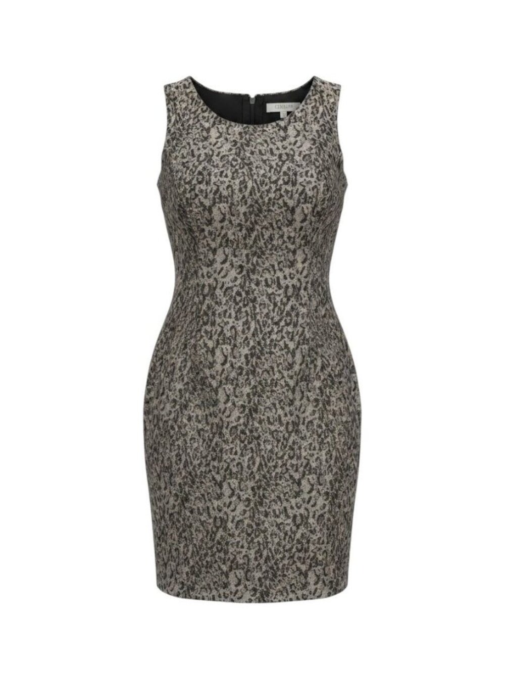 Kasper Womens Black & Gray Leopard Print Sleeveless Sheath Dress 12